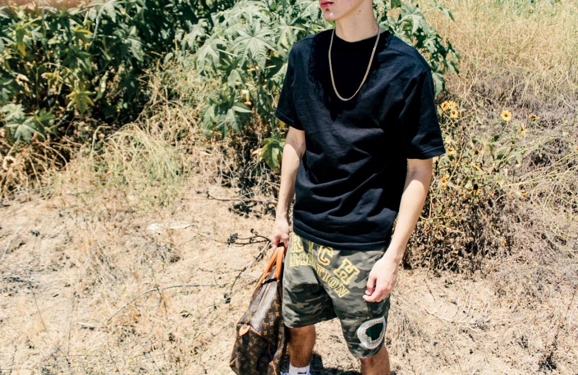 RICH AMBITION CAMO SHORTS