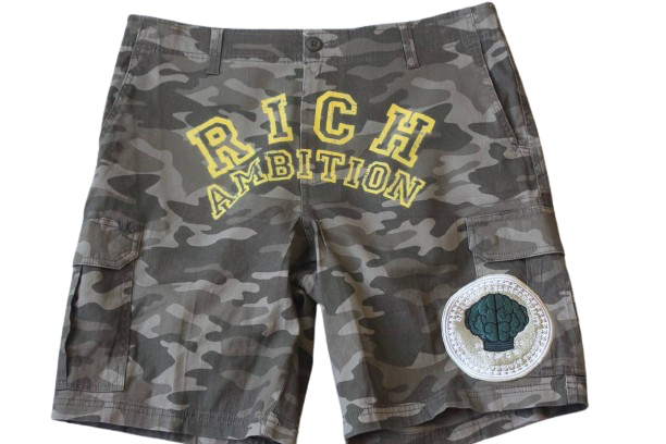 RICH AMBITION CAMO SHORTS